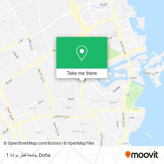 جامعة قطر بوابة 1 map