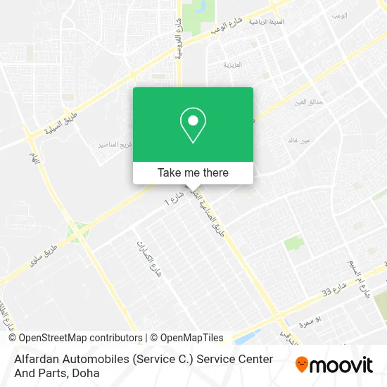 Alfardan Automobiles (Service C.) Service Center And Parts map