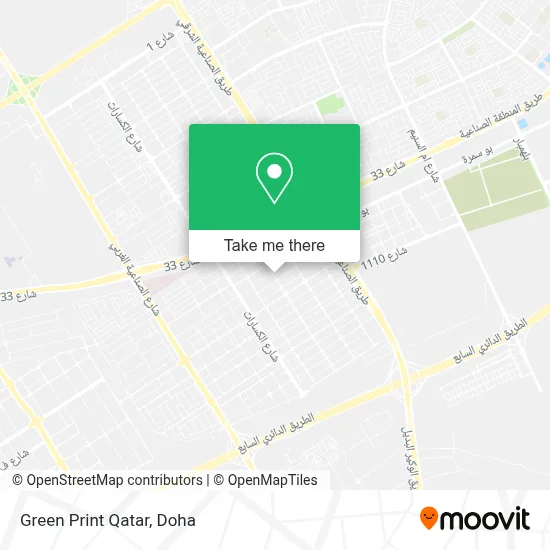 Green Print Qatar map