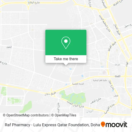 Raf Pharmacy - Lulu Express Qatar Foundation map