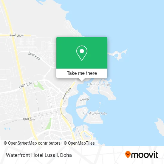 Waterfront Hotel Lusail map