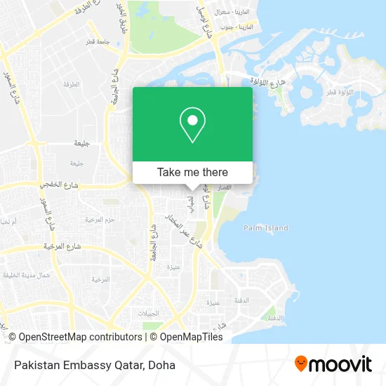 Pakistan Embassy Qatar map