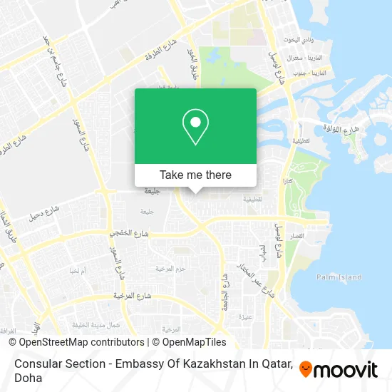 Consular Section - Embassy Of Kazakhstan In Qatar map