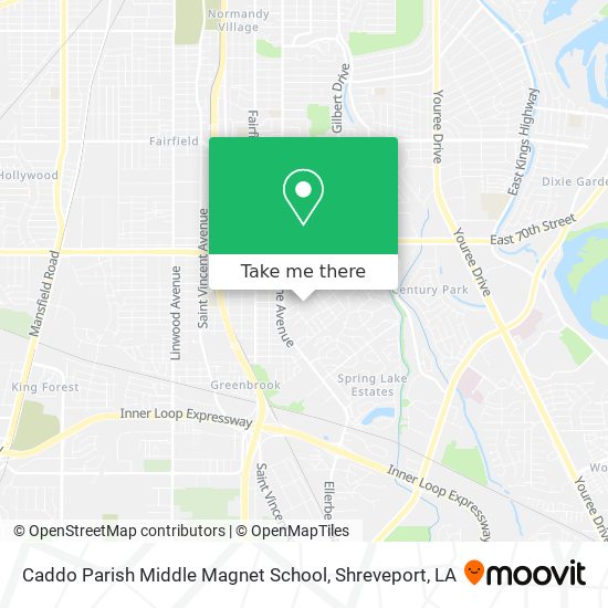 Caddo Parish Middle Magnet School map