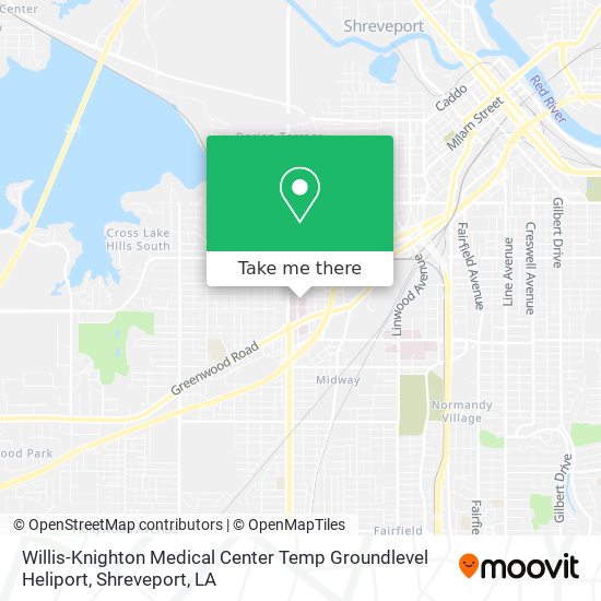 Willis-Knighton Medical Center Temp Groundlevel Heliport map