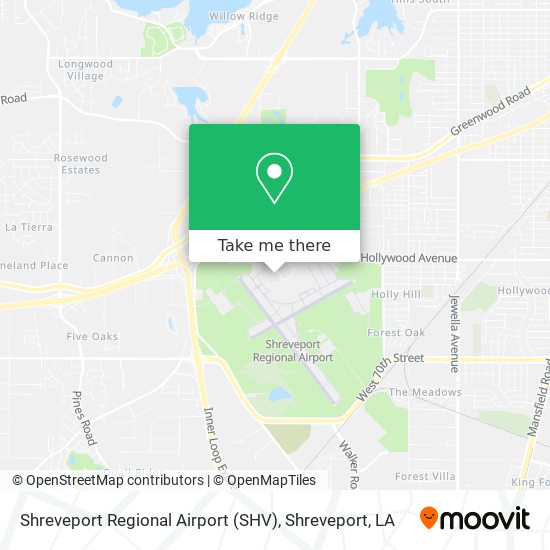 Shreveport Regional Airport (SHV) map