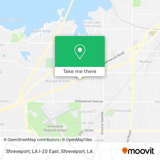 Mapa de Shreveport, LA I-20 East