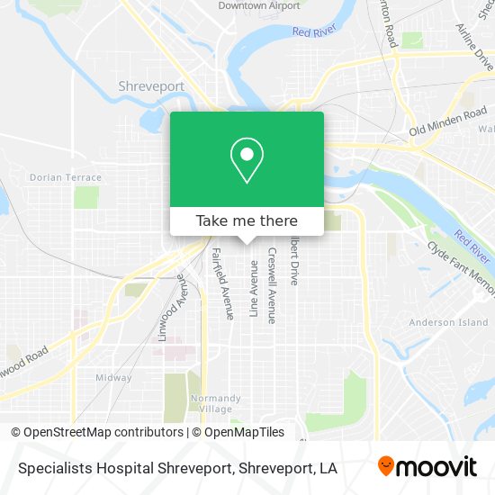 Specialists Hospital Shreveport map