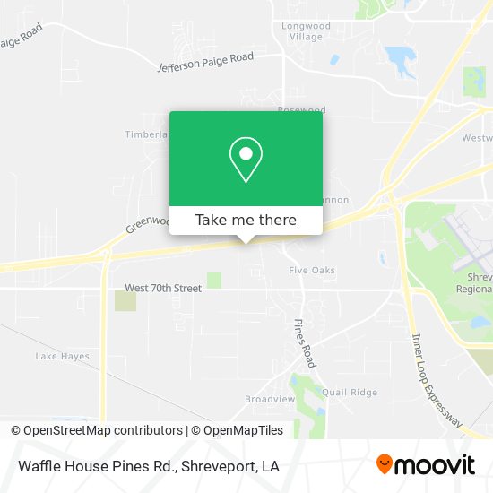 Waffle House Pines Rd. map