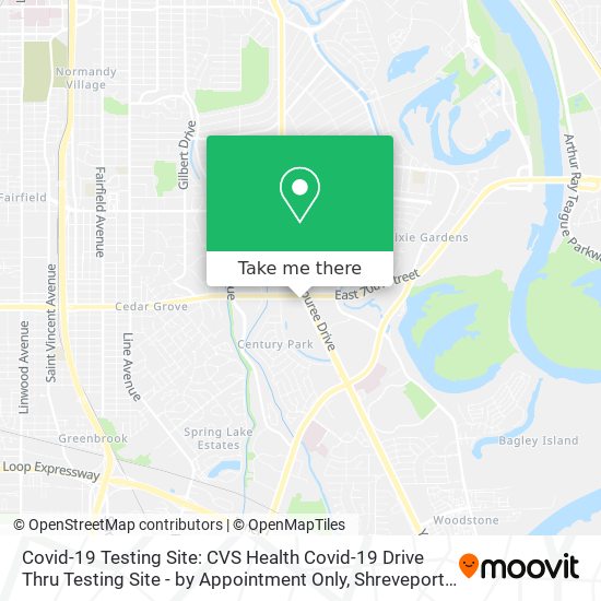 Covid-19 Testing Site: CVS Health Covid-19 Drive Thru Testing Site - by Appointment Only map