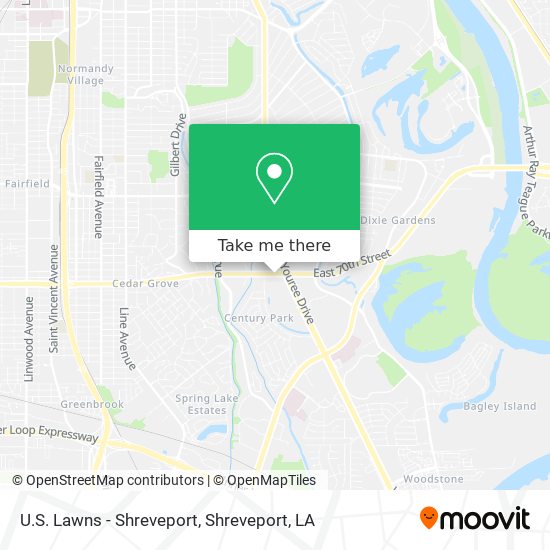 U.S. Lawns - Shreveport map