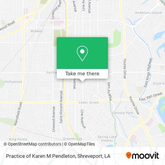 Practice of Karen M Pendleton map