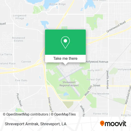 Shreveport Amtrak map