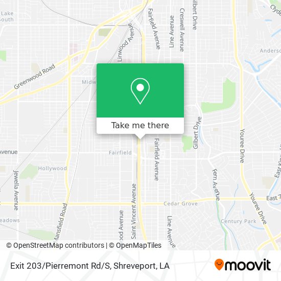 Exit 203/Pierremont Rd/S map
