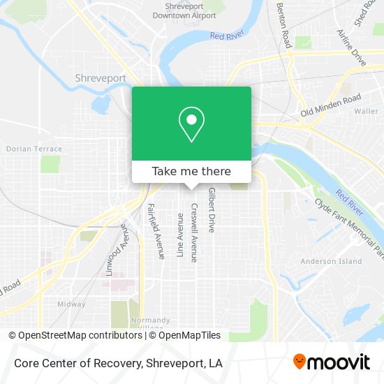 Core Center of Recovery map