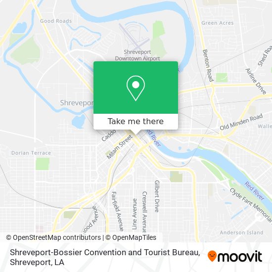 Shreveport-Bossier Convention and Tourist Bureau map