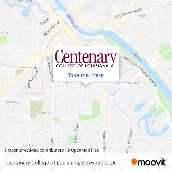 Centenary College of Louisiana map