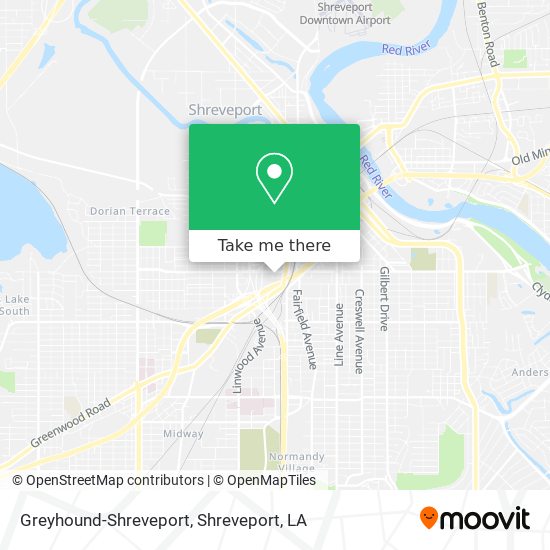 Greyhound-Shreveport map