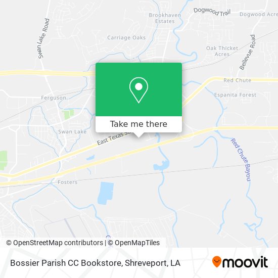 Bossier Parish CC Bookstore map