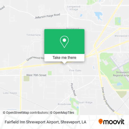 Fairfield Inn Shreveport Airport map