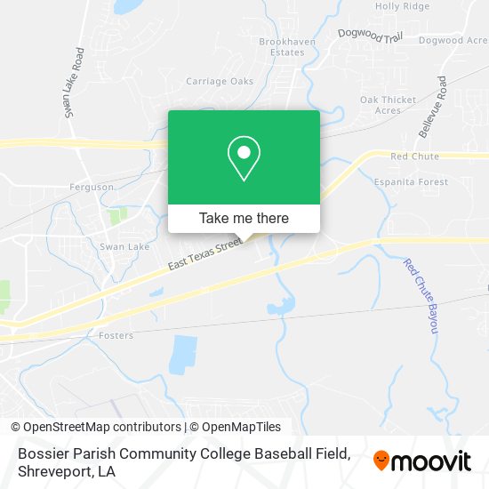 Bossier Parish Community College Baseball Field map