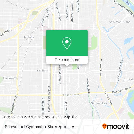 Shreveport Gymnastic map