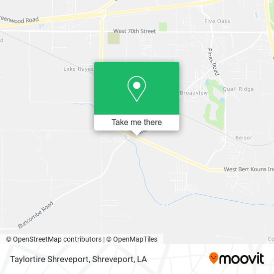 Taylortire Shreveport map