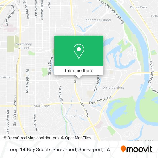 Mapa de Troop 14 Boy Scouts Shreveport