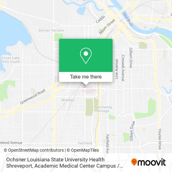 Ochsner Louisiana State University Health Shreveport, Academic Medical Center Campus / Ochsner's J map