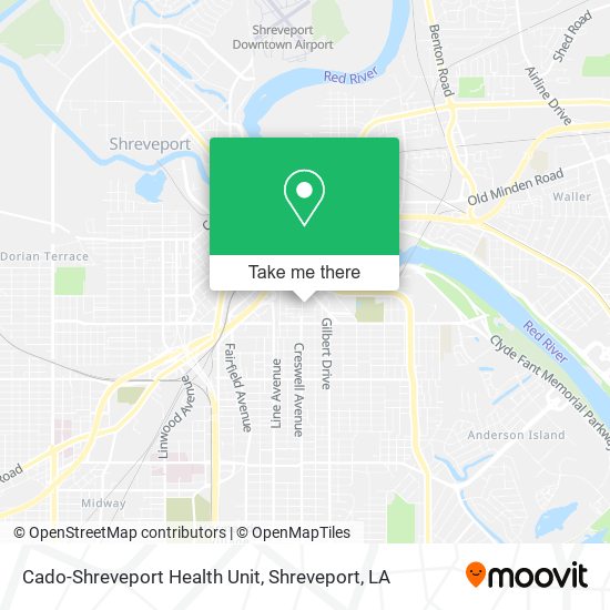 Cado-Shreveport Health Unit map