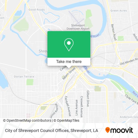 City of Shreveport Council Offices map