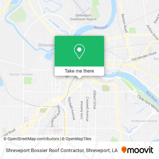 Shreveport Bossier Roof Contractor map