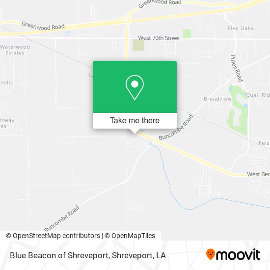Blue Beacon of Shreveport map
