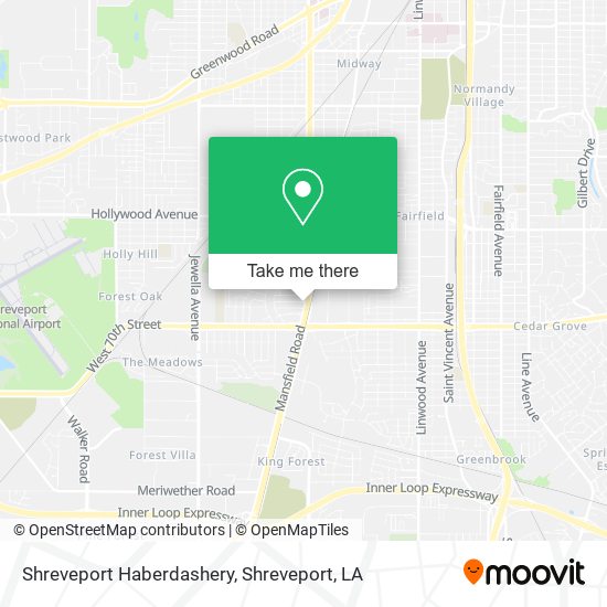 Shreveport Haberdashery map