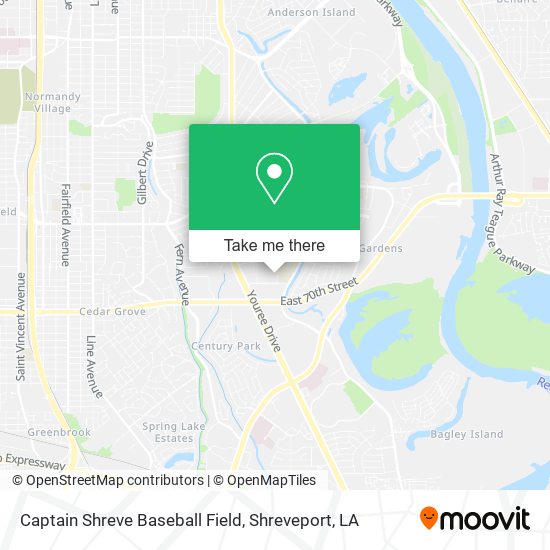 Captain Shreve Baseball Field map