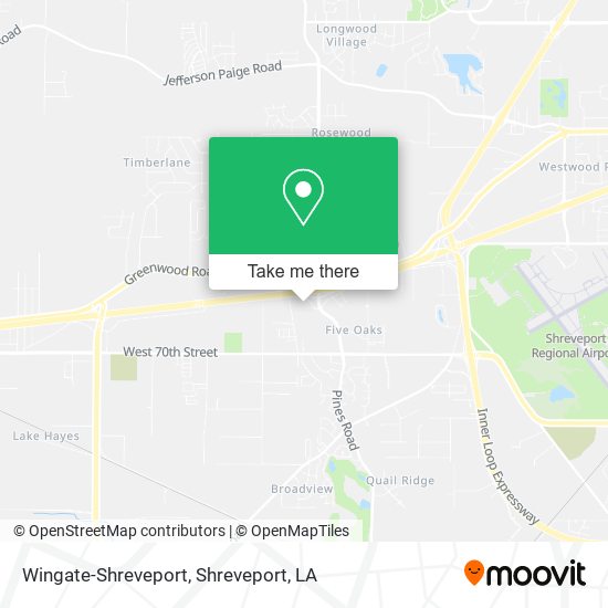 Wingate-Shreveport map