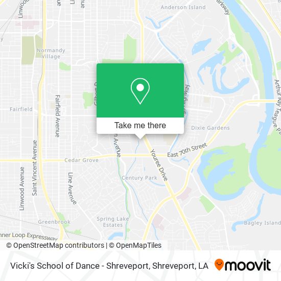 Mapa de Vicki's School of Dance - Shreveport