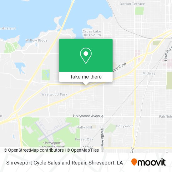 Mapa de Shreveport Cycle Sales and Repair