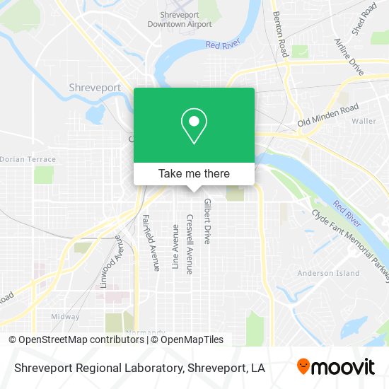 Shreveport Regional Laboratory map