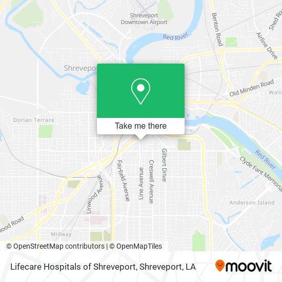 Lifecare Hospitals of Shreveport map