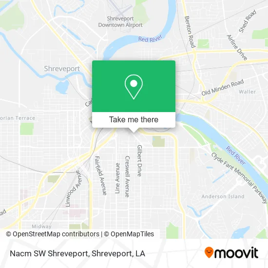 Mapa de Nacm SW Shreveport
