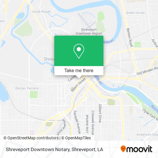 Shreveport Downtown Notary map