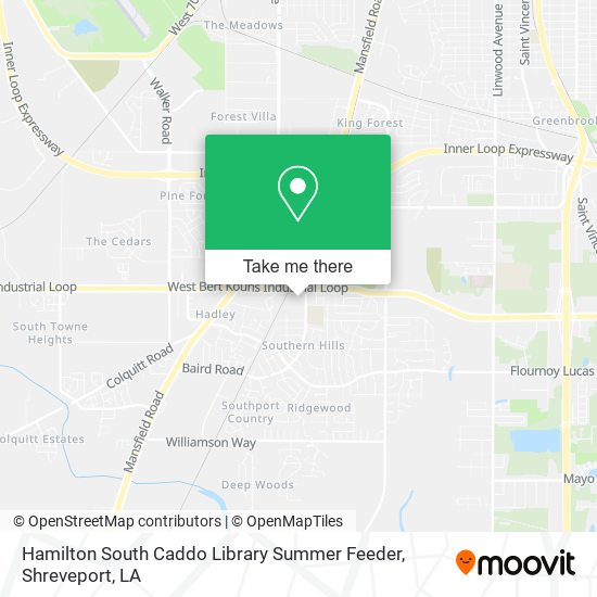Hamilton South Caddo Library Summer Feeder map