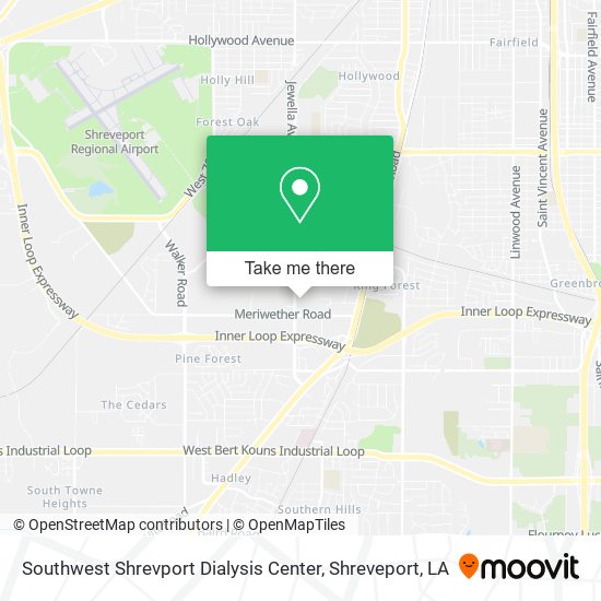 Southwest Shrevport Dialysis Center map