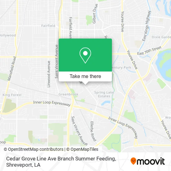 Mapa de Cedar Grove Line Ave Branch Summer Feeding