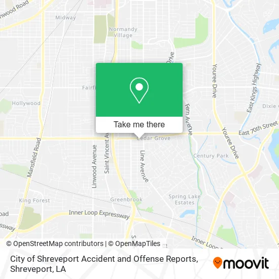 City of Shreveport Accident and Offense Reports map