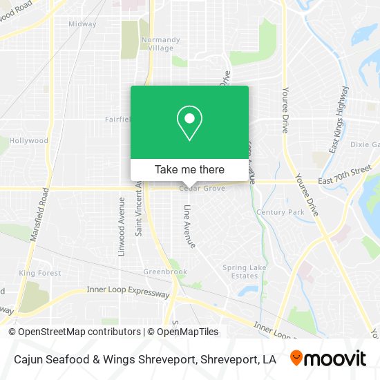 Mapa de Cajun Seafood & Wings Shreveport