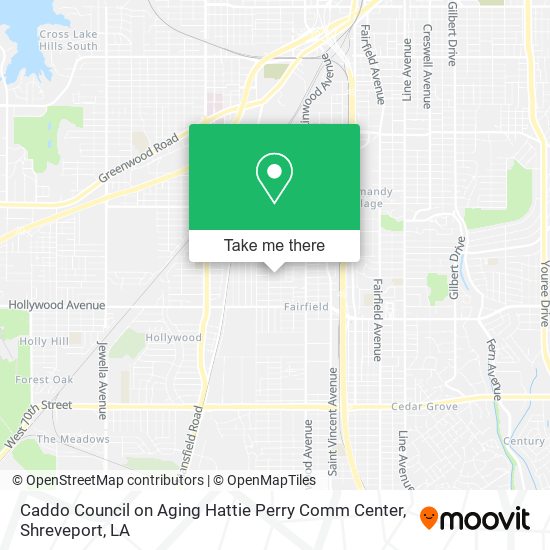 Caddo Council on Aging Hattie Perry Comm Center map