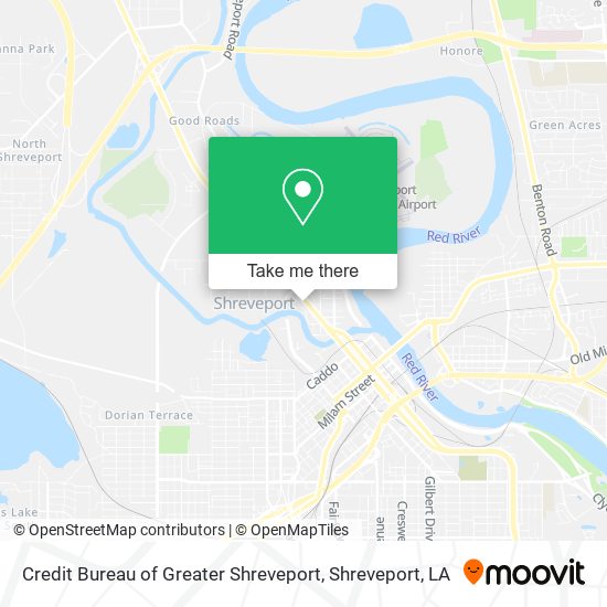 Mapa de Credit Bureau of Greater Shreveport