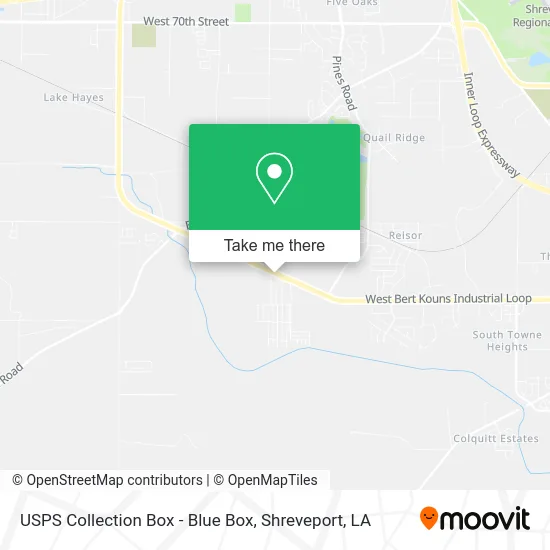 Mapa de USPS Collection Box - Blue Box